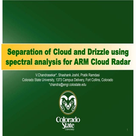 Parametric Time Domain Method for separation of Cloud and Drizzle for ARM Clo...