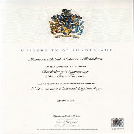 Degree certificate SunderLand.PDF | Education