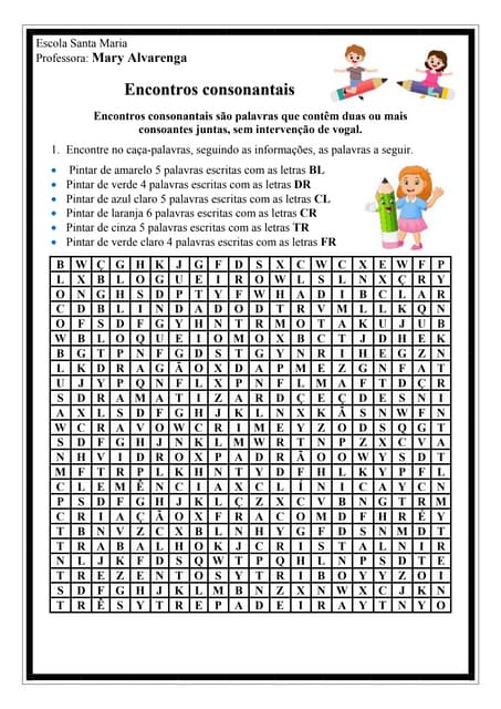 Caça-palavras - ortografia S, SS, X, C e Z | PDF