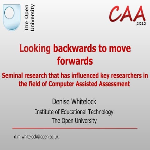 Looking backwards to move forwards: Seminal research that has influenced key ...