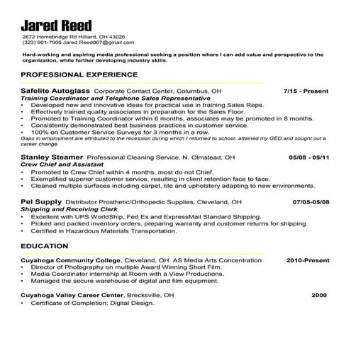 Thomas Hibbler Broadcasting Resume | DOCX