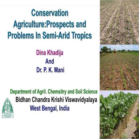 Conservation Agriculture in semi arid tropics