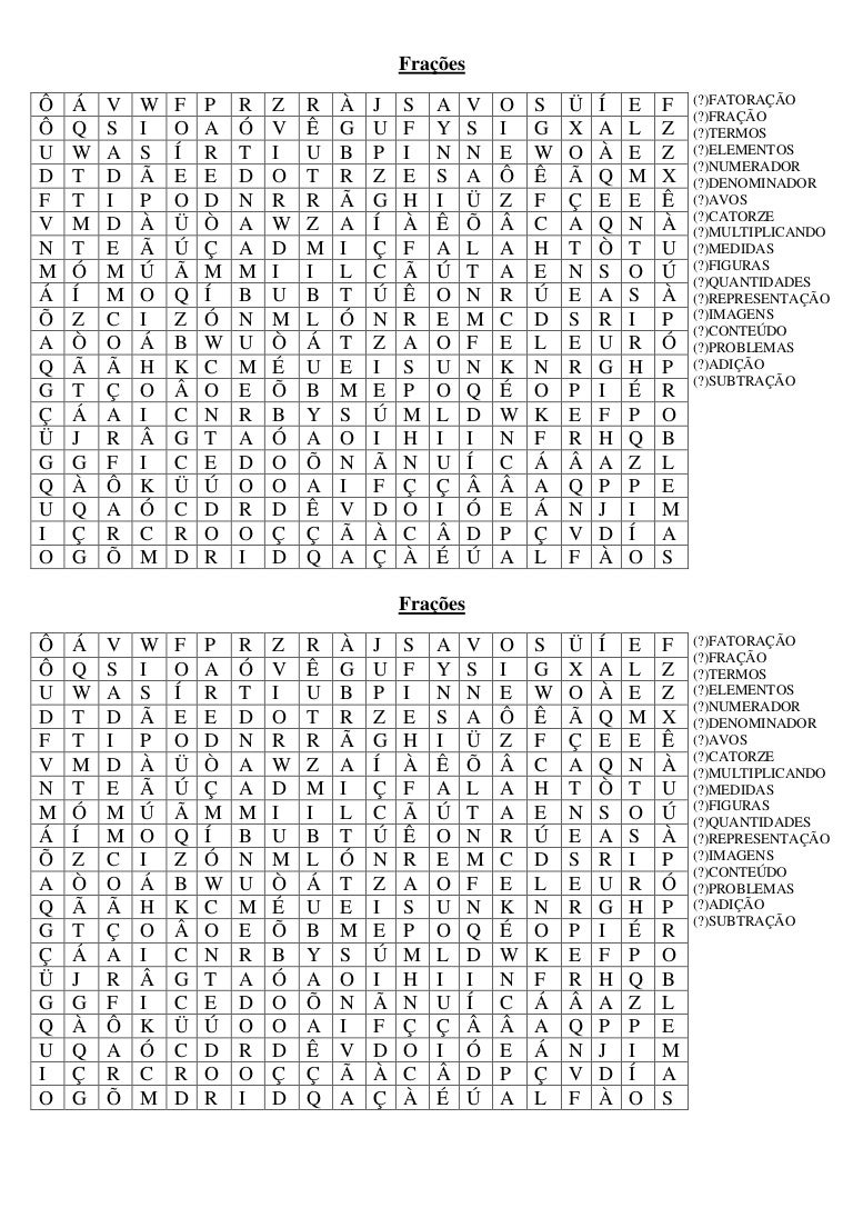 Caça Palavras De Matematica Para O 8 Ano