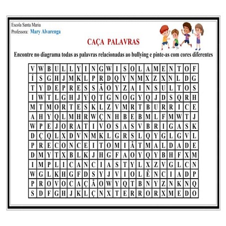 Caça-palavras - ortografia S, SS, X, C e Z | PDF