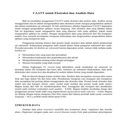 Caatt untuk ekstraksi dan analisis data | DOCX