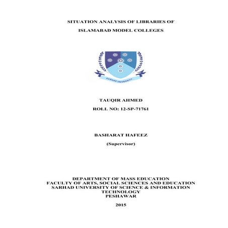 Thesis - MA Education - Tauqir Ahmed