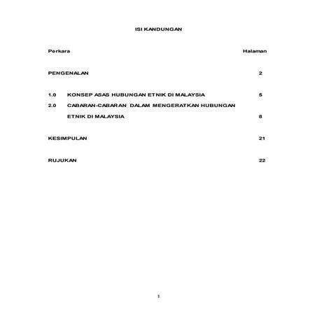 Cabaran cabaran dalam mengeratkan hubungan etnik