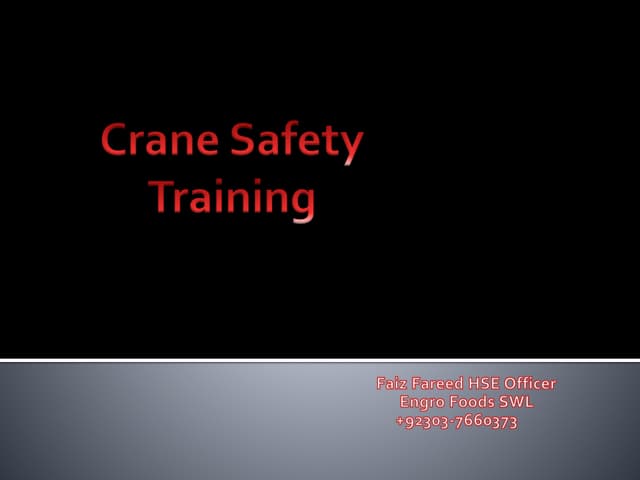 Crane Safety Training Presentation