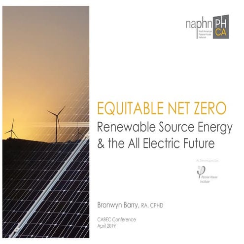 Equitable Net Zero and the All Electric Future 