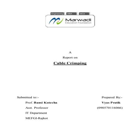 Cable Crimping Report