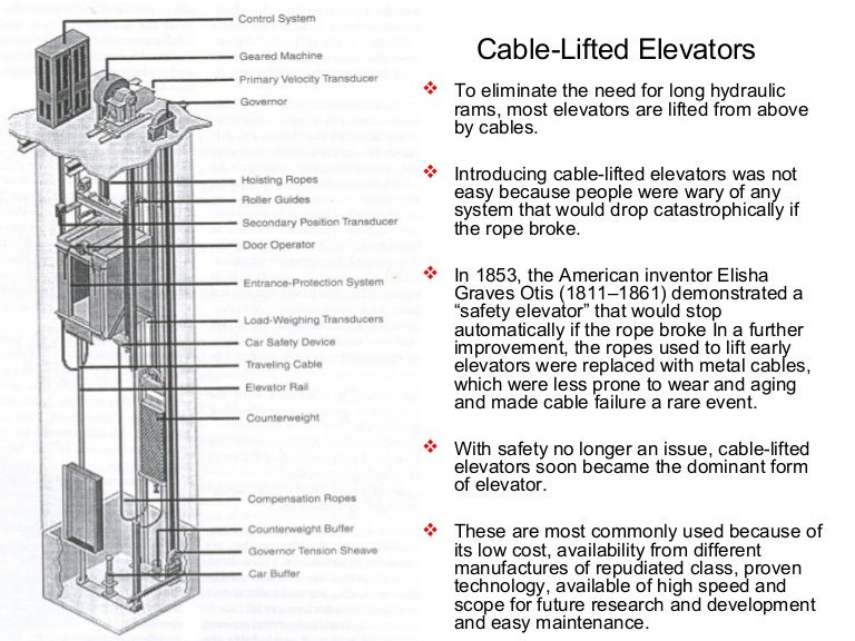 Cable lifted elevators