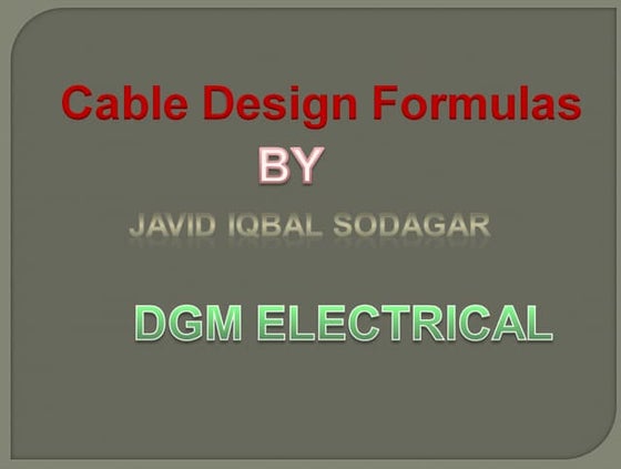 Recommendations for storage&instalation of cables javid iqbal sodagar | PDF