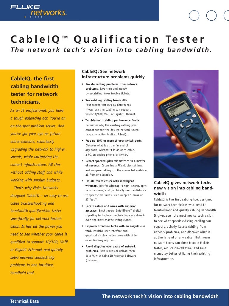 CableIQ Qualification Tester First Cabling Bandwidth Tester for Net…