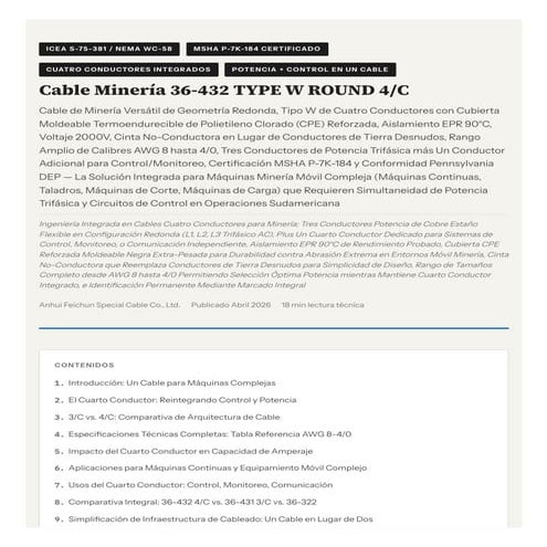 Advanced 4-Conductor AC Mining Cable Design for Modern Equipment | PDF