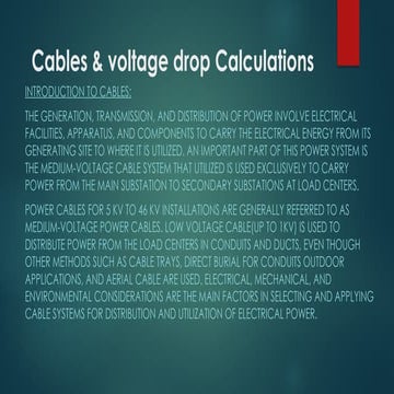 Cables Technology Voltage Drop Calculations.pptx