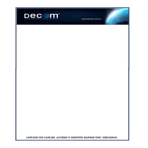 Cables de acceso y de gestion ericsson y nec pasolink