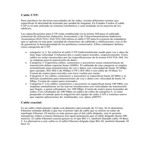 Categorias de cable utp 1 | PPTX