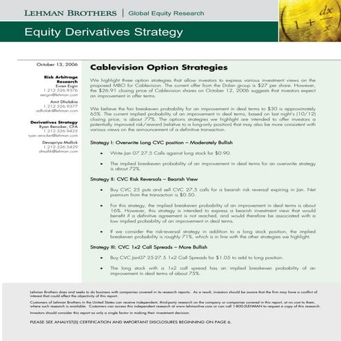 Alternative Strategies - Cablevision