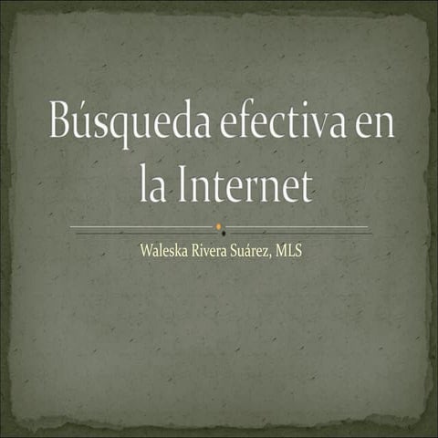 Busqueda efectiva en la Internet