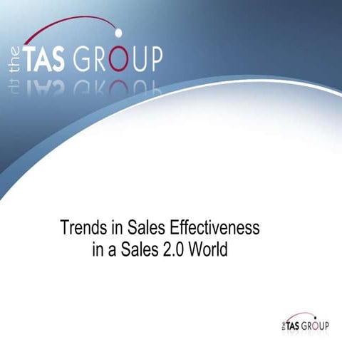 Sales Effectiveness in a Sales 2.0 World