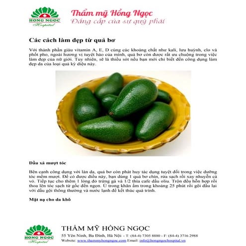 Cac cach lam dep tu qua bo