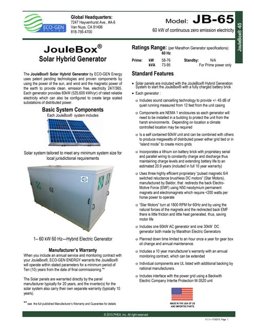 APM-JouleBox -60 Product Data