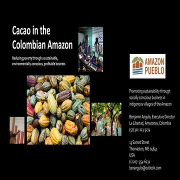 Cacao in the Colombian Amazon pitch deck in English