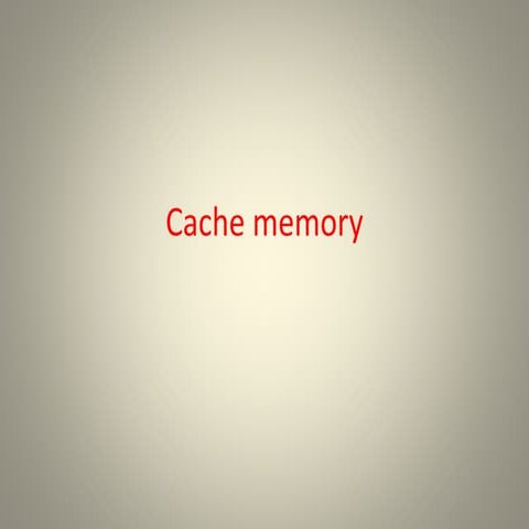 Cache memmory
