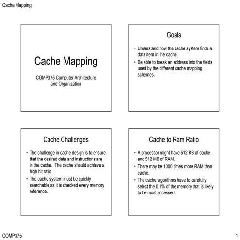 Cache mapping