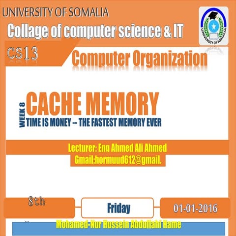 Cache memory in Eng:Ahmed Ali Ahmed