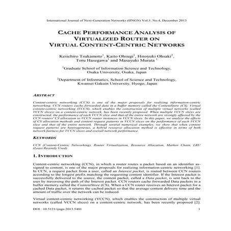 Cache performance analysis of virtualized router on virtual content centric n...