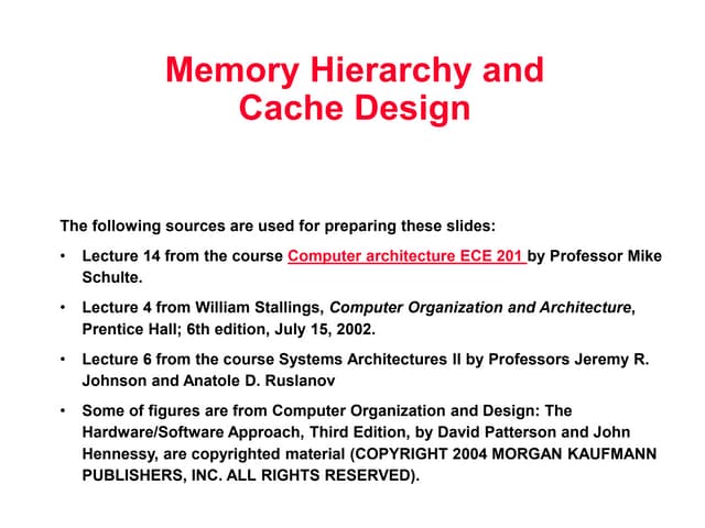 Memory Hierarchy PPT of Computer Organization