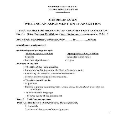 Cách Viết Báo Cáo Thực Tập Dịch Đại Học Mở Ehou - Không copy bài cũ - Cam Kết...
