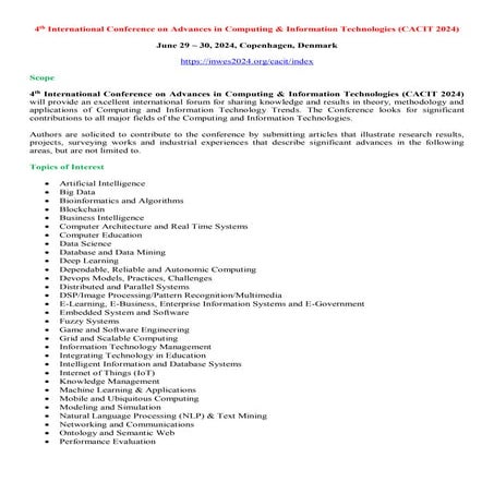 4th International Conference on Advances in Computing & Information ...