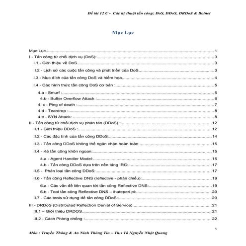 Cac ky thuat tan cong dos ddos drdos botnet   tại 123doc.vn
