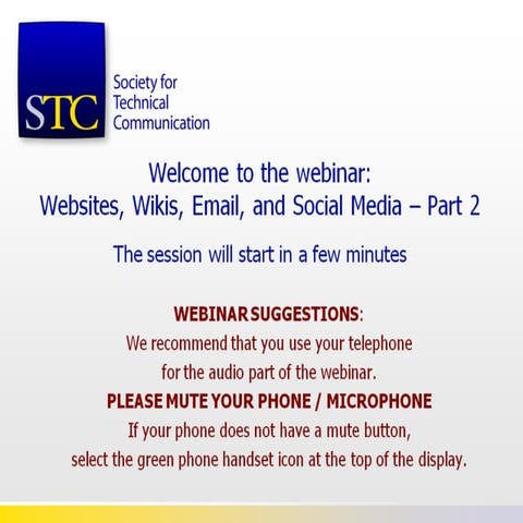 Social Media Webinar - STC CAC websites wikis part 2