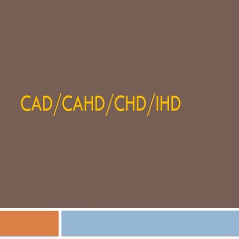 CAD/CAHD/CHD/IHD coronary artery disease introduction