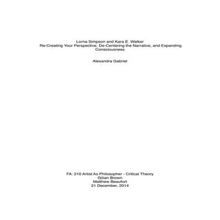 BFA Thesis (Kara Walker and Lorna S...