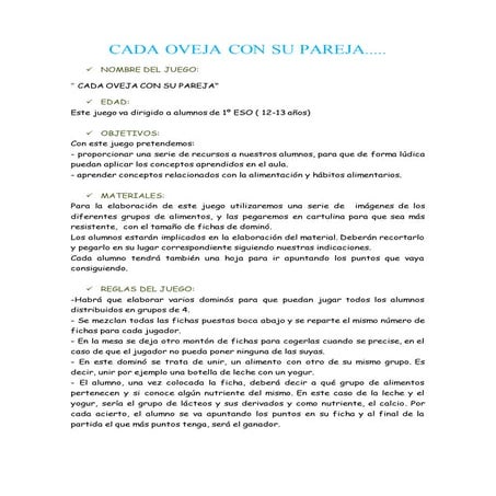 Cada oveja con su pareja | DOCX