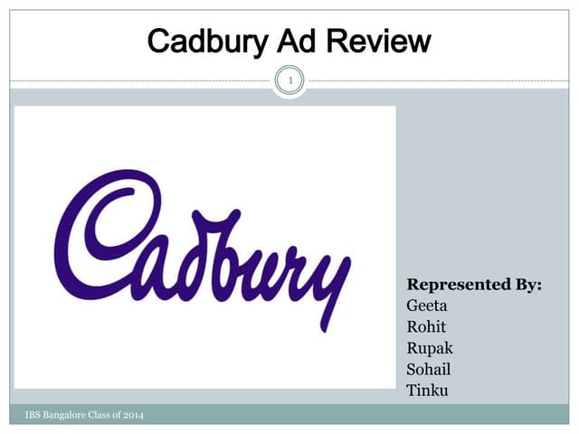 A presentation Cadbury INDIA