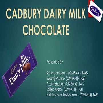 Cadbury Dairy Milk Marketing Project