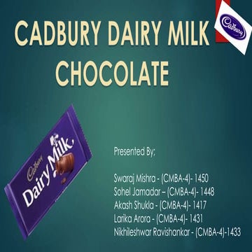 Cadbury Dairy Milk Market Growth, Future Projections, BCG Matrix,PLC, Consume...