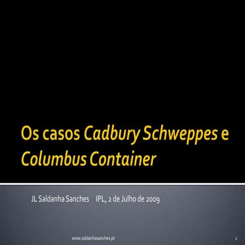 Cadbury Schweppes e Columbus Container