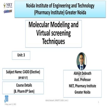 Molecular Modeling and virtual screening techniques