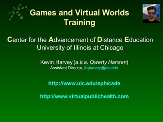 CADE Games and Virtual Worlds Training