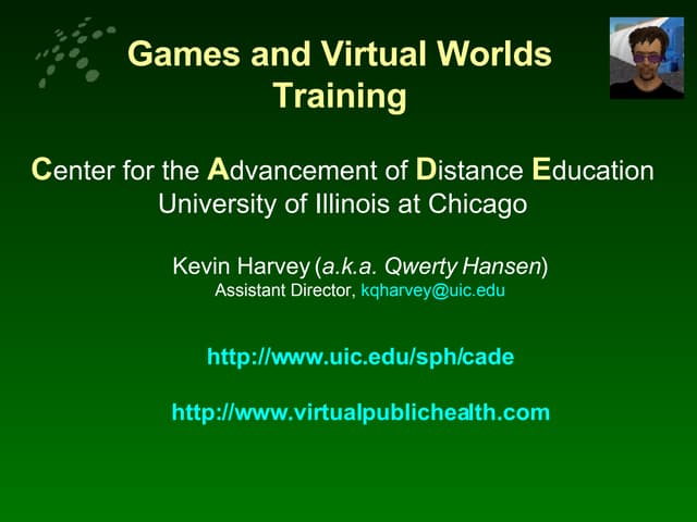 CADE Games and Virtual Worlds Training