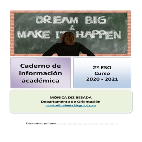 Cuaderno de información académica para 2º ESO