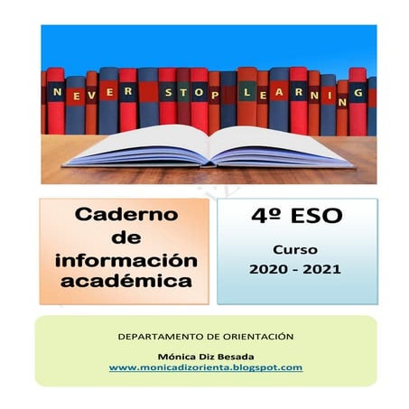 Cuaderno de información académica para 4º ESO