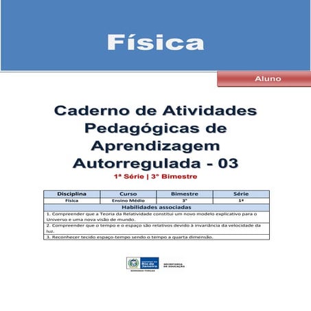 Plano anual de Fisica ensino medio 1° ano | DOCX
