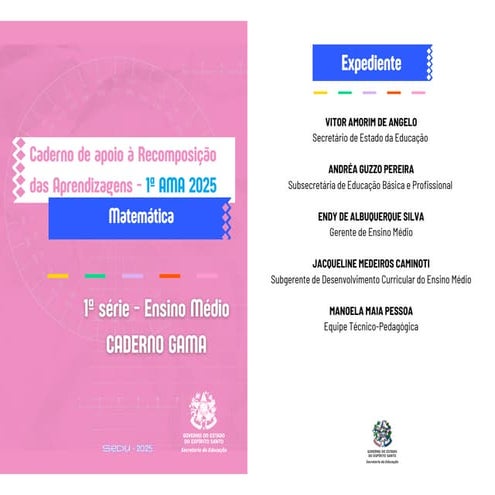 CADERNO DE APOIO RECOMPOSIÇÃO - 1ª AMA - 1.ªSÉRIE - MAT - GAMA ...